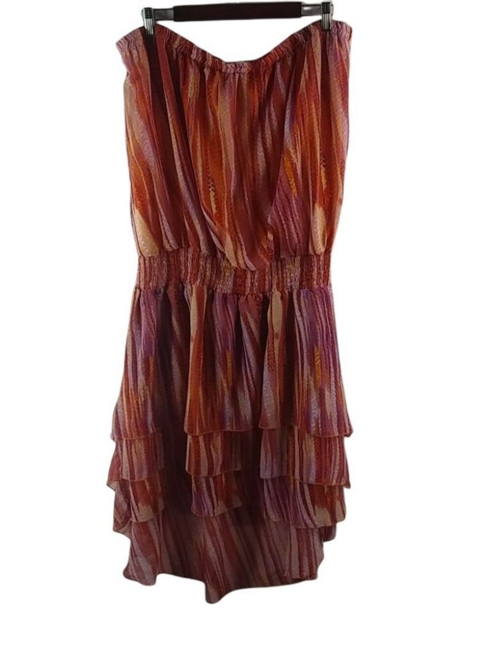 Erika Brooke 24 Pink Orange Strapless Dress Plus